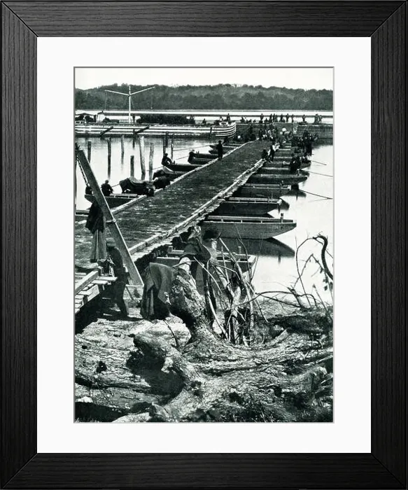 Framed Print : Benham's Wharf at Belle Plain-One month before the famous bridge across the James