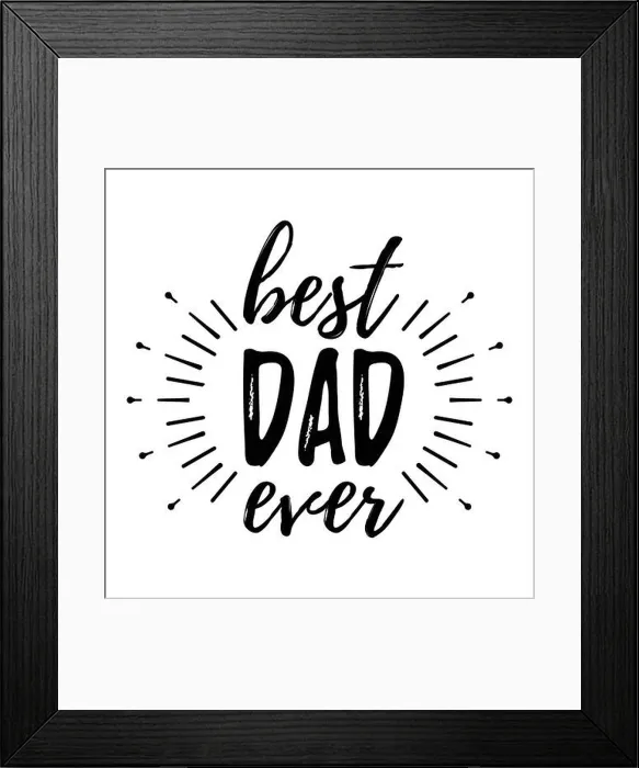 Framed Print : Happy Father's Day banner and giftcard. Best Dad Poster Sign on Background. Vector Illustration Framed Print : Happy Father's Day banner and giftcard. Best Dad Poster Sign on Background. Vector Illustration