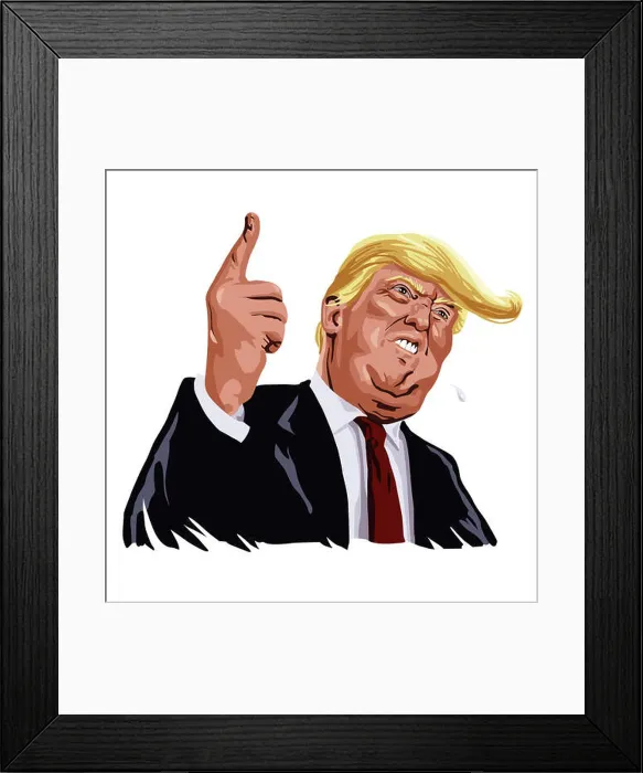 Framed Print : Donald Trump, You're Fired! Caricature Framed Print : Donald Trump, You're Fired! Caricature