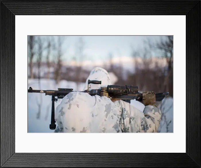Framed Print : Marine with Marine Rotational Force-Europe moves into position before conducting a mountainous assault on enemy Framed Print : Marine with Marine Rotational Force-Europe moves into position before conducting a mountainous assault on enemy