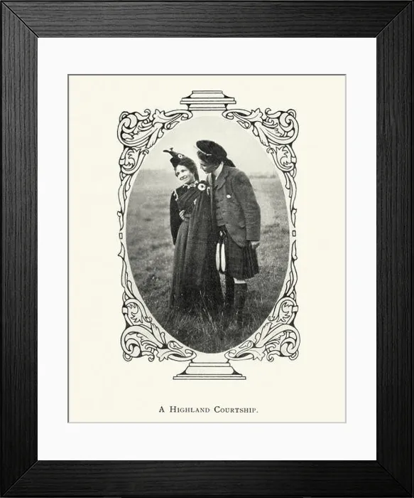 Framed Print : Vintage photograph of a young scottish couple, c.1913 Framed Print : Vintage photograph of a young scottish couple, c.1913
