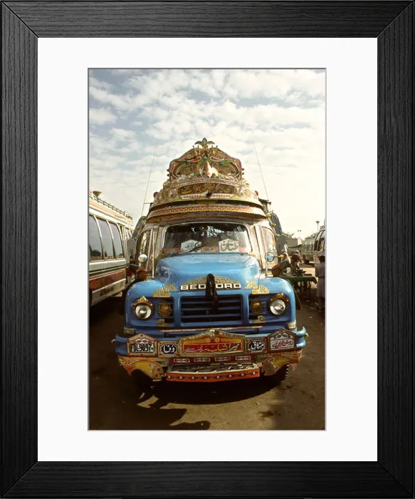 Framed Print : Pakistan Transport Punjab Bahawalpur front of decorated Bedford bus Framed Print : Pakistan Transport Punjab Bahawalpur front of decorated Bedford bus