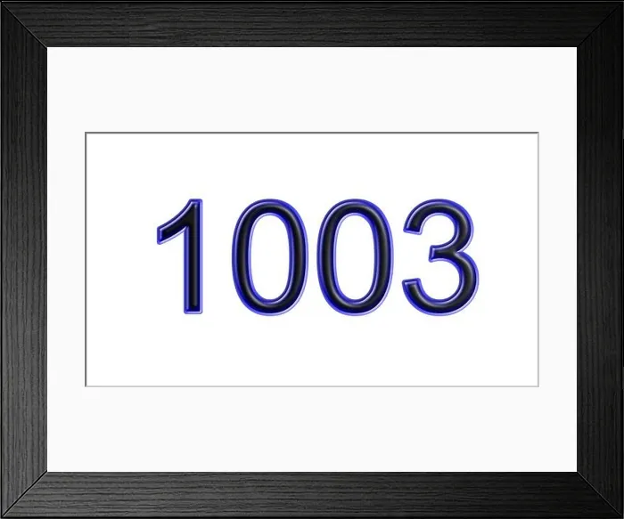 Framed Print : blue 1003 number 3d effect white background Framed Print : blue 1003 number 3d effect white background