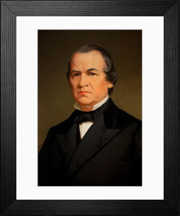 Framed Print : Painting of President Andrew Johnson by Washington B. Cooper Framed Print : Painting of President Andrew Johnson by Washington B. Cooper