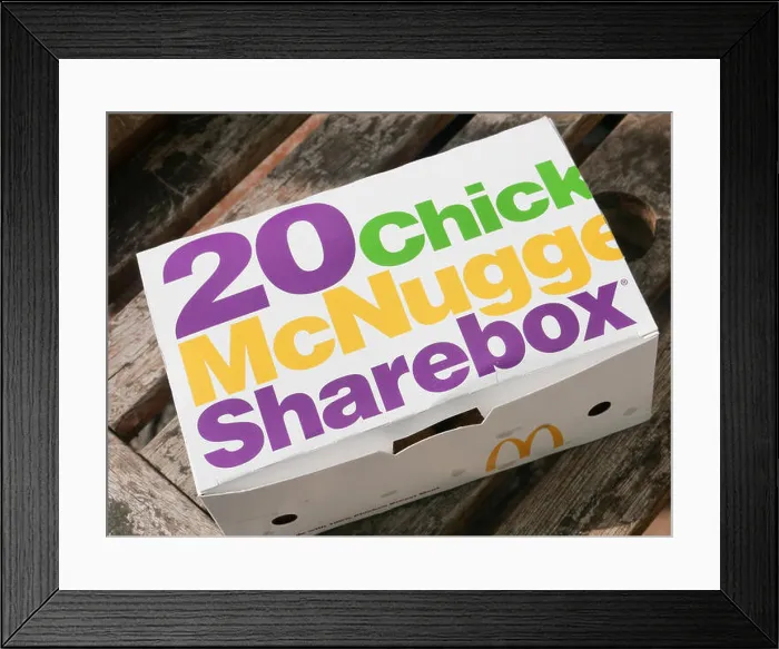 Framed Print : A 20 chicken McNugget sharebox