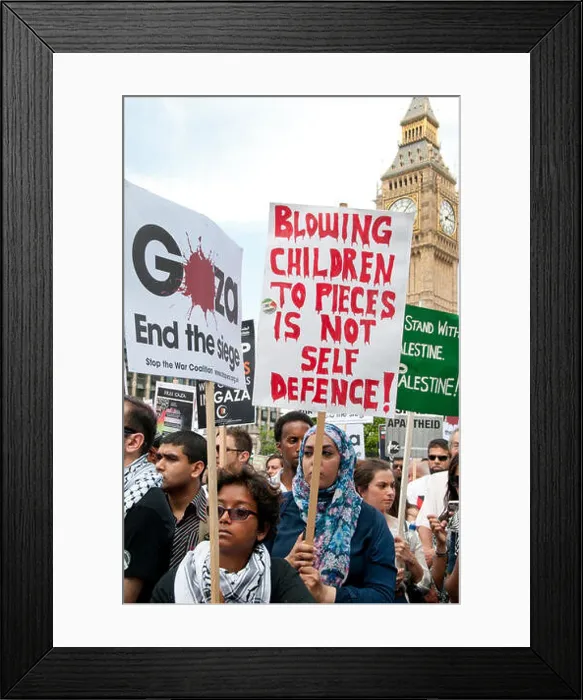 Framed Print : Demonstration against Israeli bombing of Gaza Framed Print : Demonstration against Israeli bombing of Gaza