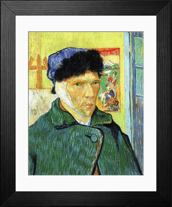 Framed Print : Vincent van Gogh, Self Portrait with Bandaged Ear Framed Print : Vincent van Gogh, Self Portrait with Bandaged Ear