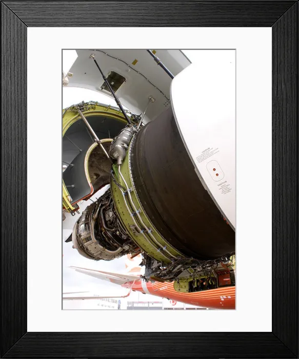 Framed Print : Boeing 747-8 engine open cowling Framed Print : Boeing 747-8 engine open cowling