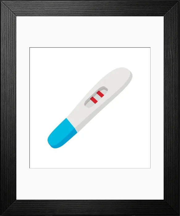 Framed Print : Positive pregnancy test cartoon icon Framed Print : Positive pregnancy test cartoon icon