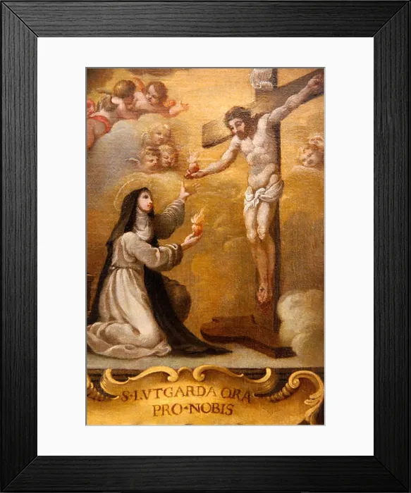 Framed Print : Jesus Christ and Lutgarde de Tongres exchanging hearts, Hieron Museum, Paray-Le-Monial, Saone-et-Loire, Burgundy, France Framed Print : Jesus Christ and Lutgarde de Tongres exchanging hearts, Hieron Museum, Paray-Le-Monial, Saone-et-Loire, Burgundy, France
