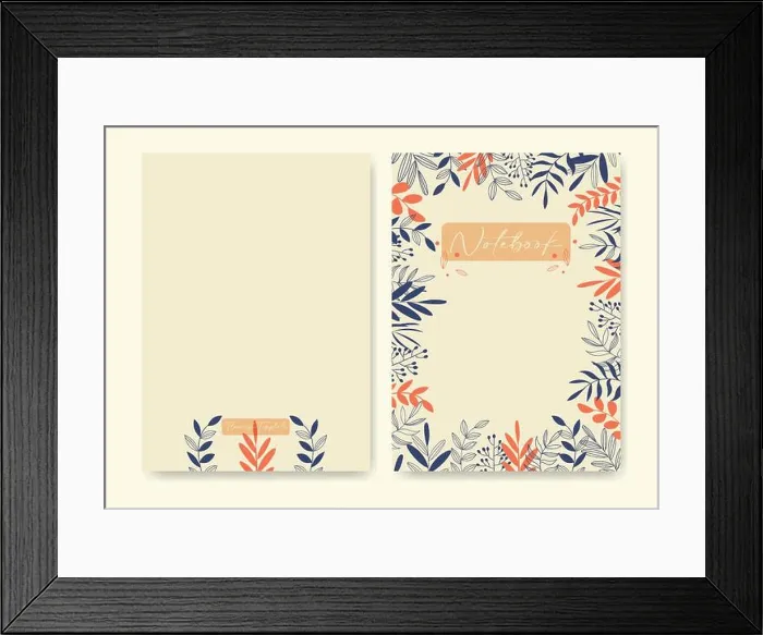 Framed Print : Minimalist flourish template for notebook cover Framed Print : Minimalist flourish template for notebook cover