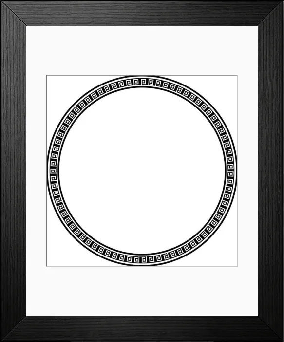 Framed Print : Circle frame round border design shape icon for decorative vintage doodle element for design in vector illustration Framed Print : Circle frame round border design shape icon for decorative vintage doodle element for design in vector illustration