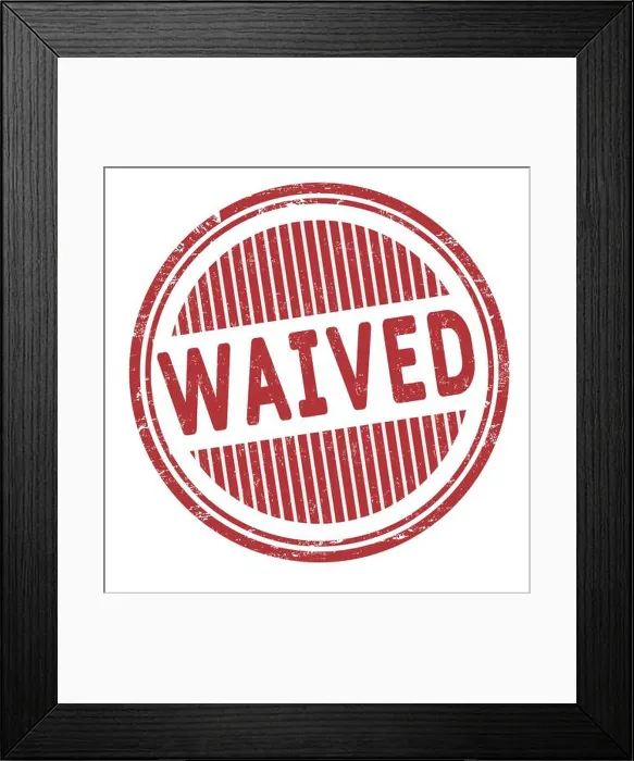 Framed Print : Waived grunge rubber stamp on white background, vector illustration Framed Print : Waived grunge rubber stamp on white background, vector illustration