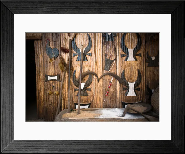 Framed Print : Decorated wall of a Naga tribal hut, Kohima, Nagaland, India Framed Print : Decorated wall of a Naga tribal hut, Kohima, Nagaland, India