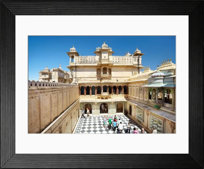 Framed Print : Udaipur - interior courtyard in the Udaipur City Palace, Udaipur, Rajasthan, India