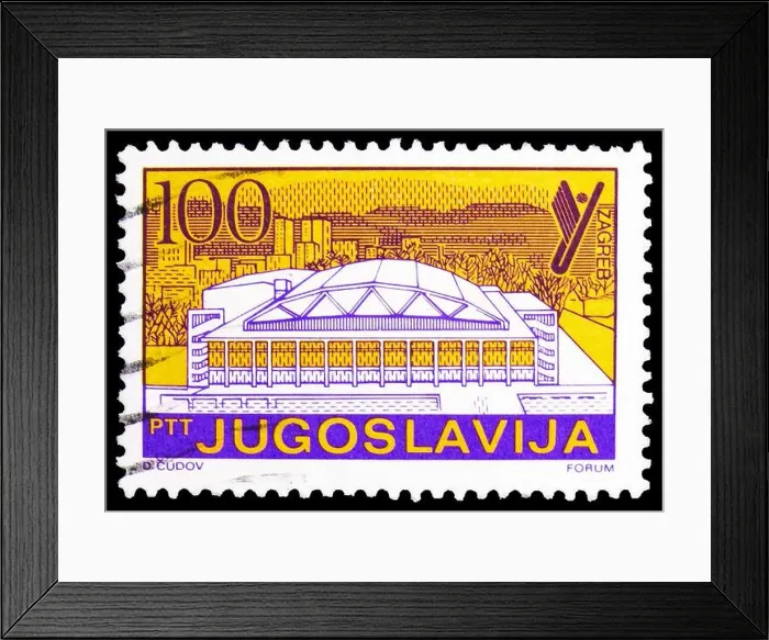 Framed Print : MOSCOW, RUSSIA - OCTOBER 1, 2019: Postage stamp printed in Yugoslavia shows Universiade 1987 Framed Print : MOSCOW, RUSSIA - OCTOBER 1, 2019: Postage stamp printed in Yugoslavia shows Universiade 1987
