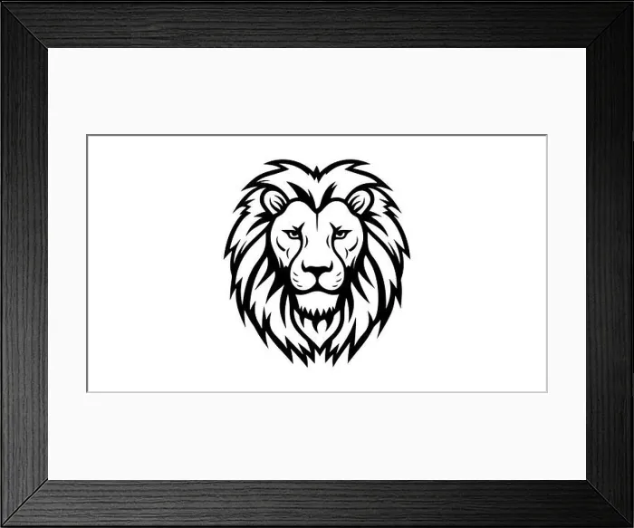 Framed Print : Lion logo vector illustration, emblem design. Lion logo, icon on white background Framed Print : Lion logo vector illustration, emblem design. Lion logo, icon on white background
