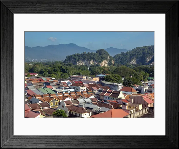 Framed Print : Ipoh, Perak, Malaysia, is a low-rise city surrounded by mountains Framed Print : Ipoh, Perak, Malaysia, is a low-rise city surrounded by mountains