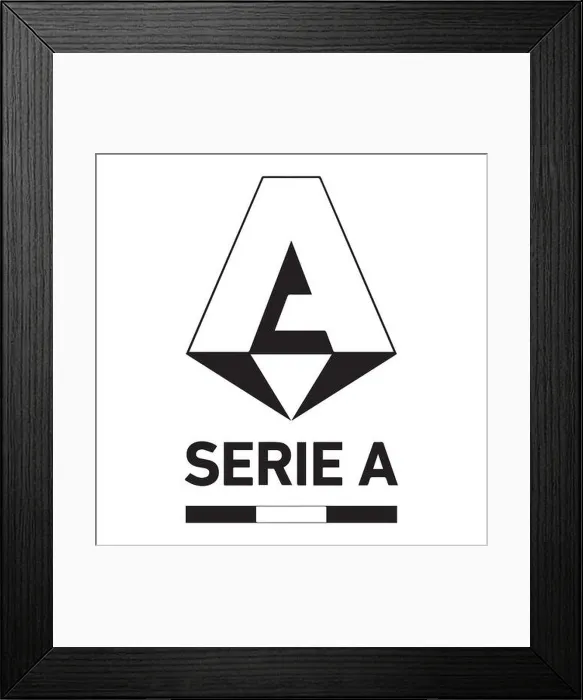 Framed Print : Serie A Black and White Logo Italian professional football league system Framed Print : Serie A Black and White Logo Italian professional football league system