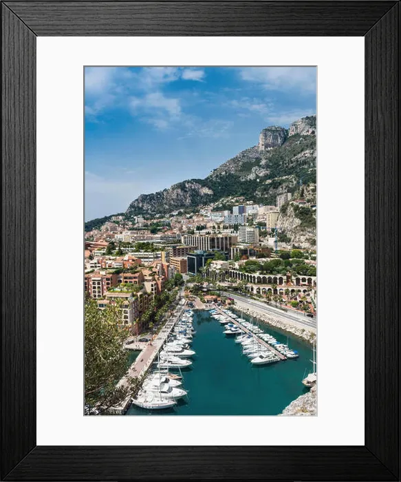 Framed Print : Monaco harbour and Monte Carlo city, Monaco, South of France, Europe in summer Framed Print : Monaco harbour and Monte Carlo city, Monaco, South of France, Europe in summer