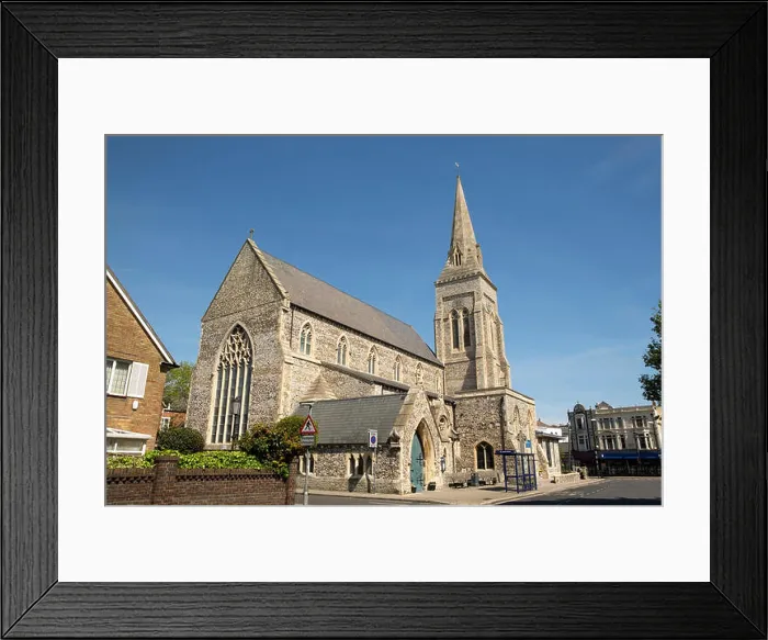 Framed Print : St Jude's church a typical town parish church located in the Southsea area of Portsmouth Framed Print : St Jude's church a typical town parish church located in the Southsea area of Portsmouth