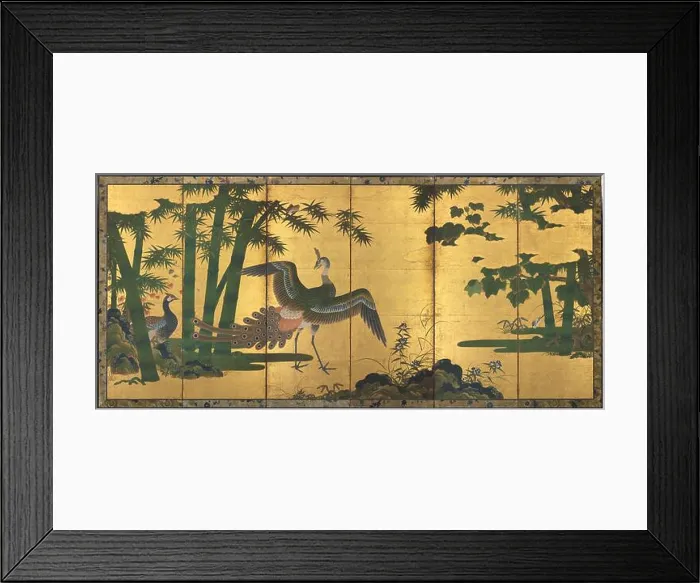 Framed Print : Peacocks and Bamboo, late 1500s Framed Print : Peacocks and Bamboo, late 1500s