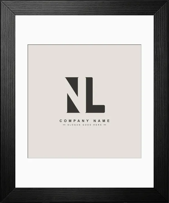 Framed Print : Initial Letter NL Logo - Minimal Business Logo for Alphabet N Framed Print : Initial Letter NL Logo - Minimal Business Logo for Alphabet N