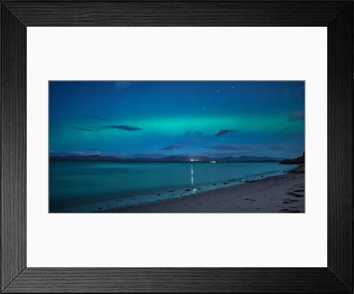 Framed Print : Northern Lights viewed at Ganavan Sands near Oban on the West Coast of Scotland in November 2017 Framed Print : Northern Lights viewed at Ganavan Sands near Oban on the West Coast of Scotland in November 2017
