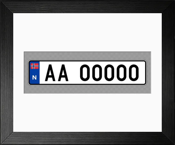 Framed Print : Number plate. Vehicle registration plates of Norway