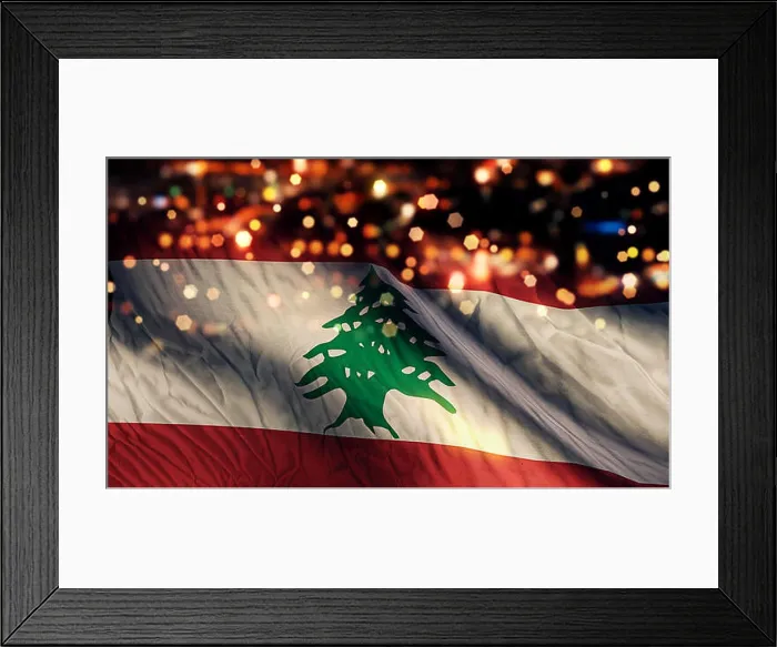 Framed Print : Lebanon National Flag Light Night Bokeh Abstract Background Framed Print : Lebanon National Flag Light Night Bokeh Abstract Background
