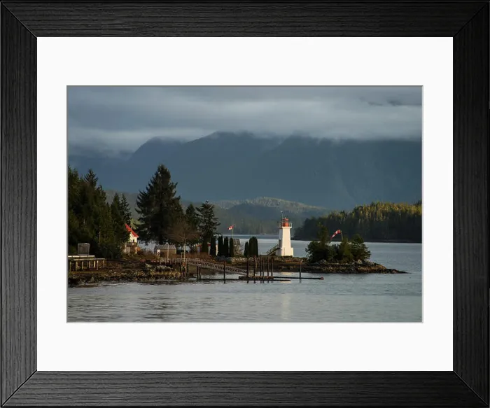 Framed Print : inside passage, USA, Alaska, lighthouse, trees Framed Print : inside passage, USA, Alaska, lighthouse, trees