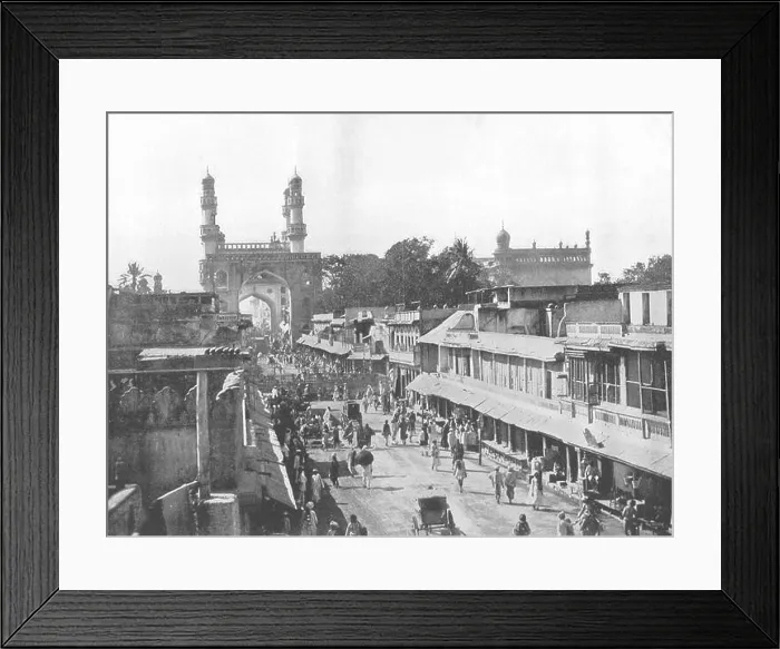 Framed Print : INDIA. Hyderabad- The Chief Street, Showing the Char Minar 1895 old print