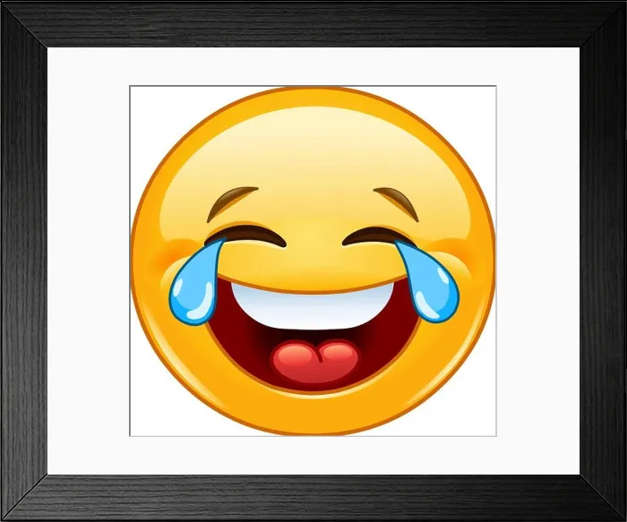 Framed Print : Laughing emoticon with tears of joy Framed Print : Laughing emoticon with tears of joy