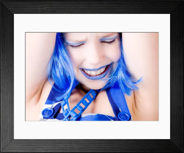 Framed Print : Happy blue girl Framed Print : Happy blue girl