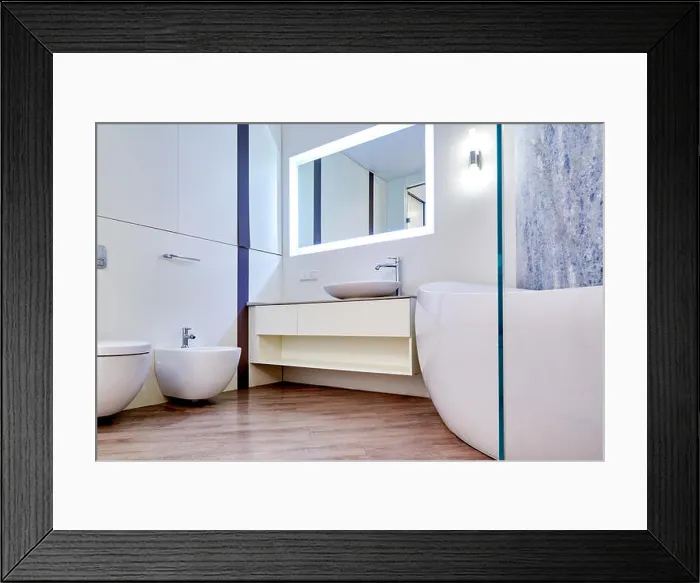 Framed Print : Beautiful Interior of a Modern Bathroom. Interior Architecture Framed Print : Beautiful Interior of a Modern Bathroom. Interior Architecture