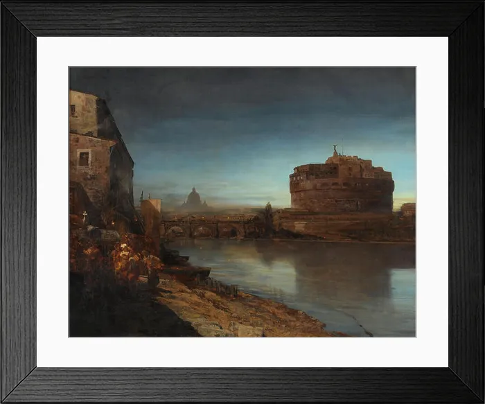 Framed Print : Ansicht des Tibers mit Blick auf die Engelsburg