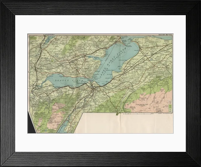 Framed Print : INNER MORAY FIRTH. Firth of Inverness. Beauly Firth. Dingwall Fortrose, 1911 map Framed Print : INNER MORAY FIRTH. Firth of Inverness. Beauly Firth. Dingwall Fortrose, 1911 map