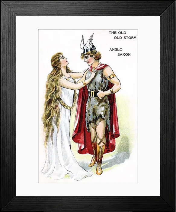 Framed Print : Fantastical illustration of an Anglo Saxon warrior wearing a winged helmet Framed Print : Fantastical illustration of an Anglo Saxon warrior wearing a winged helmet