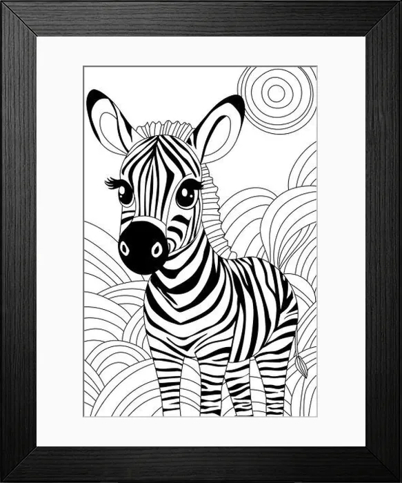 Framed Print : Zebra Coloring Page For Kids Is A Creative Book For Coloring Framed Print : Zebra Coloring Page For Kids Is A Creative Book For Coloring