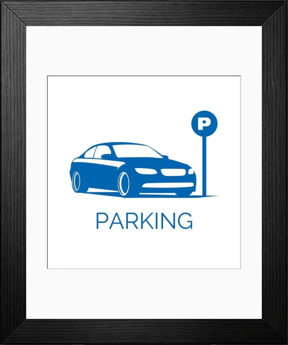 Framed Print : Vector logo of car and Bicycle Parking area Framed Print : Vector logo of car and Bicycle Parking area