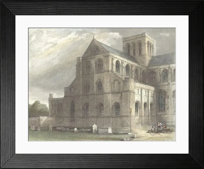 Framed Print : HANTS: Winchester Cathedral North Transept, antique print 1836 Framed Print : HANTS: Winchester Cathedral North Transept, antique print 1836
