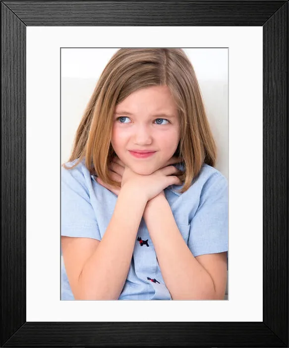 Framed Print : MODEL RELEASED. Girl touching her throat Framed Print : MODEL RELEASED. Girl touching her throat