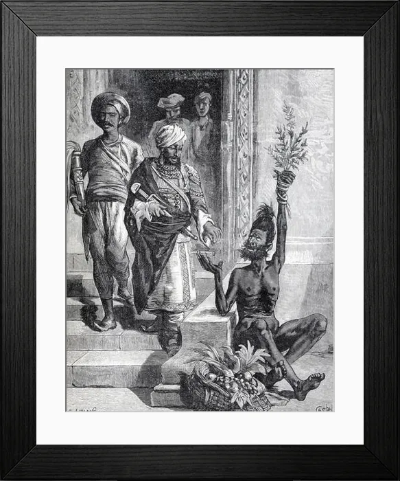 Framed Print : Indian Fakir, Saddhu & Beggar Pretends to Grow Plant in his Palm India. Vintage or Old Illustration or Engraving 1886 Framed Print : Indian Fakir, Saddhu & Beggar Pretends to Grow Plant in his Palm India. Vintage or Old Illustration or Engraving 1886