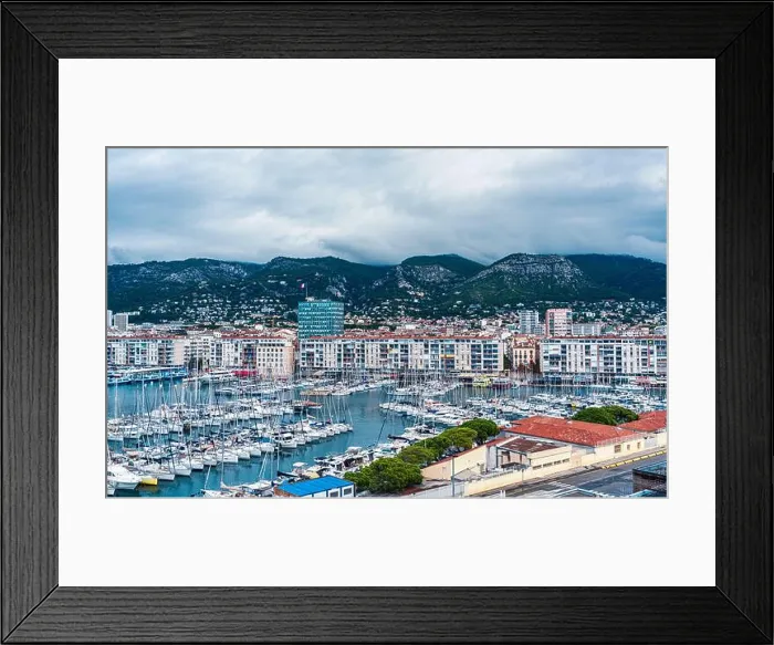 Framed Print : Port of Toulon in cloudy day, France, Europe Framed Print : Port of Toulon in cloudy day, France, Europe