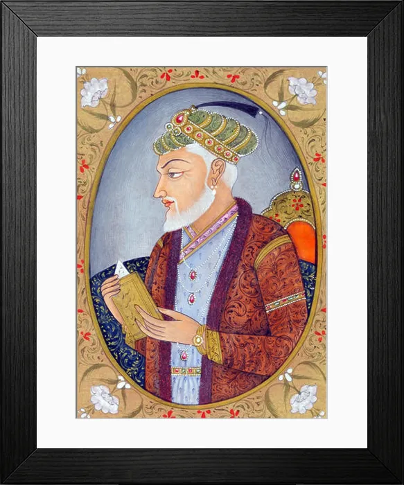 Framed Print : Miniature Painting of Mogul Emperor Aurangzeb India Asia Framed Print : Miniature Painting of Mogul Emperor Aurangzeb India Asia