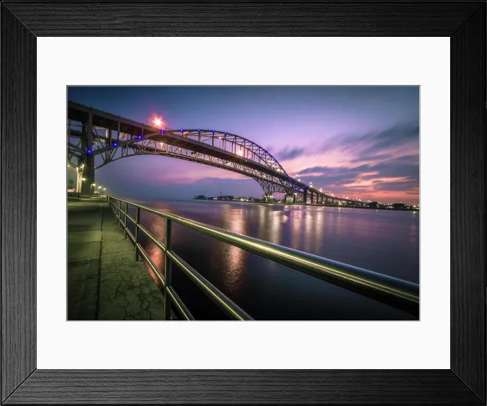 Framed Print : Blue Water Bridge Panorama. The waterfront district of Port Huron Framed Print : Blue Water Bridge Panorama. The waterfront district of Port Huron