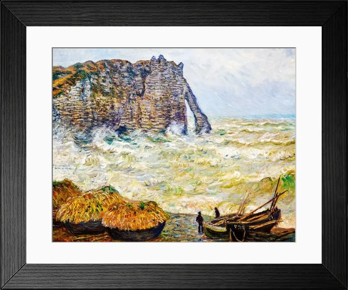 Framed Print : Stormy Sea in Étretat (1883) by Claude Monet – Impressionist Coastal Landscape Framed Print : Stormy Sea in Étretat (1883) by Claude Monet – Impressionist Coastal Landscape