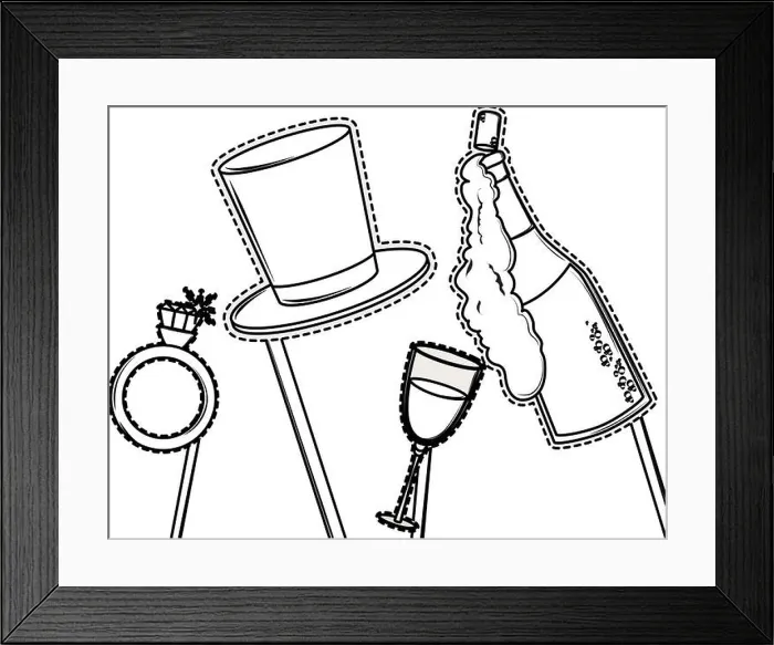 Framed Print : Booth prop party elements Framed Print : Booth prop party elements