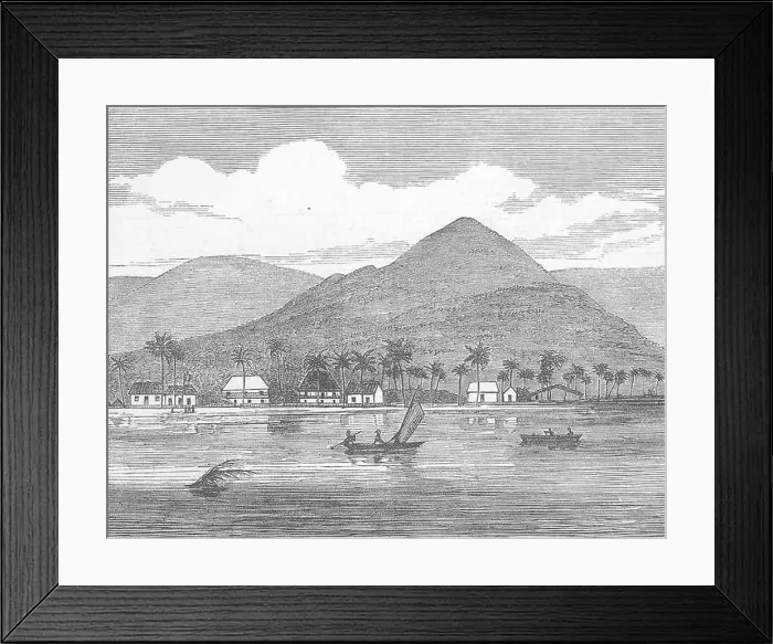 Framed Print : PACIFIC ISLANDS Apia, Samoa, Navigators Islands 1876. Illustrated London News