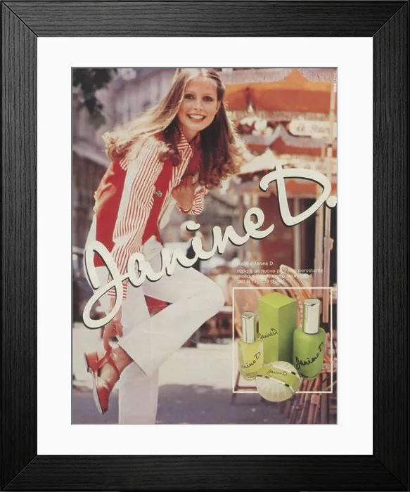 Framed Print : 1981 Italian Janine D perfume cosmetics ad Framed Print : 1981 Italian Janine D perfume cosmetics ad